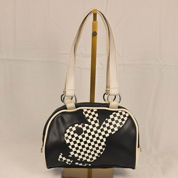 PLAYBOY Handbags - Vintage Y2K Playboy Black & White Checker Bunny Logo Handbag